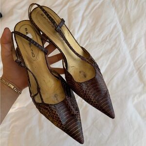 Bandolino Snakeskin Slingback Reptile Mini Heels